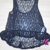 BLACK LACY VEST TOP SIZE 6/8