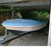 14ft fibre glass speed boat with good winch trailer