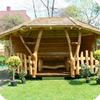 LOG CABIN SUMMERHOUSE, FURNITURE AND ACCESSORIES