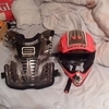 Motorbike helmet and body armour