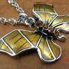 Yellow Butterfly Rhinestone Crystal & Enamel Necklace