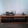 gloss black 2 drawer entertainment unit in walnut