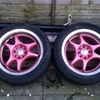 15" Pink Alloy Wheels and Tyres