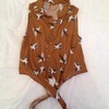 brown patterned crop top