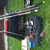 Fishing box and rods and pole