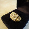 Gents Diamond Set 18k Gold Signet ring, inset with 16 brilliant cut diamonds.