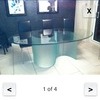 Glass dining table and six chairs