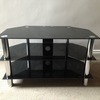 Hygena black glass tv stand