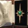 Edwardian emerald & diamond brooch antique