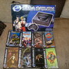 sega saturn console + games + steering wheel