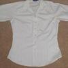 3/4 Length Sleeve Cream Fitted Shirt