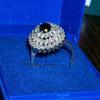 SAPPHIRE / DIAMOND RING,   ON PLATINUM ....................  UPDATED!