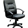 Black leather desk chair
