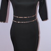 BNWT Size 8, 10 OR 12 Bodycon Black & Leopard Print Collar Dress
