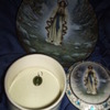lady of lourds plate and musical box