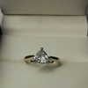 1ct Moissanite Trillion Cut Ring.18ct Yellow Gold.
