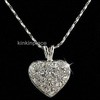 18ct 18k white gold GP Swarovski crystal heart necklace with gift bag
