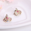 Diamante Valentines Crown Tiara Princess Earrings