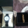 mens rolex style watch and gold plated bracelet