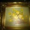 oil painting by Robert Cox in a guilt gold antique frame