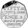 2005 Johnson's Dictionary 50p Coin