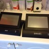 2 x Amx touchscreen monochrome monitors