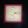 Real silver and cubic zirconia necklace and earring