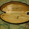 double pearl necklace with silver marcasite clasp