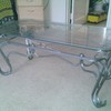 glass coffee table and matching side tables