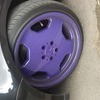 18' merc monoblocks 5x112 stretched 205/40/18. cadburys purple.  8.5j