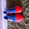 Boys adidas f10 football boots (blue and orange)