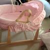 Pink Moses Basket With Extras Looook