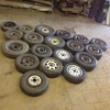 Job lot of 19 wheels and tyres