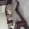 Corner sofa with 2 puffa's one with storage