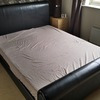 Nearly New Kingsize Faux Leather Sleigh Bed SWAP For Divan