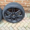 19" Alloy wheels matt black vw audi 5 stud+TYRES.