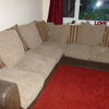 Large corner sofa and matching storage footstool