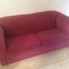 Red sofa and matching armchair