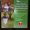 solar gnome tree and fence decoration brand new never been used