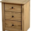 Panama 3 Drawer Bed Side Cabinet, Pine