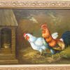 Oil painting of Chicken and Cockerel