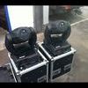 X2 UNI-SYTLE SK250 SPOT MOVING HEADS WITH FLIGHT CASES