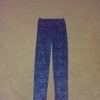 blue and black patterned leggings