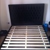 KING SIZE BLACK VELVET BED FRAME - NEW