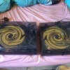 x2 vinyl turntables, 1 5 channel mixer, 1 amp and 1 cdj (disc drive faulty)
