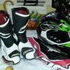 monster energy oneil helmet and motor x boots