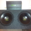 twin 15 inch subwoofers and amp setup