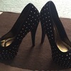 Black with gold studs high heels