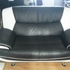 2 x 2 seater black n white sofas