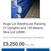 Warehouse yard racking swap car check value eBay